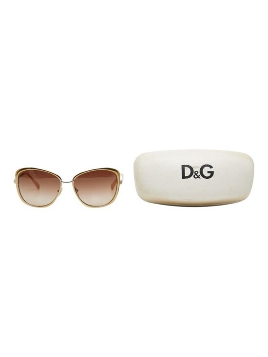 Dolce & Gabbana Logo Sunglasses Silver Gold Metal & 1- Eyewear